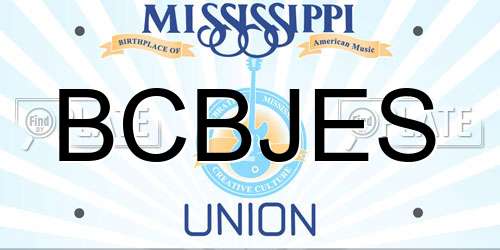 BCBJES Mississippi License Plate