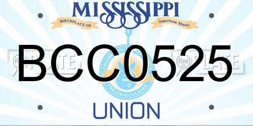 BCC0525 Mississippi License Plate