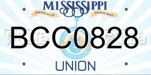 BCC0828 Mississippi License Plate