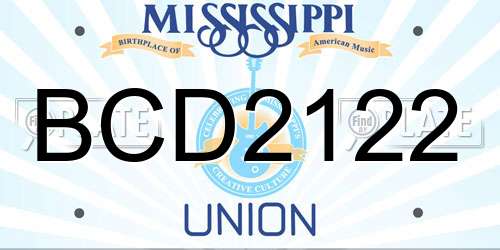 BCD2122 Mississippi License Plate