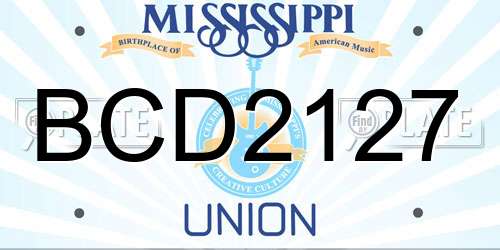 BCD2127 Mississippi License Plate