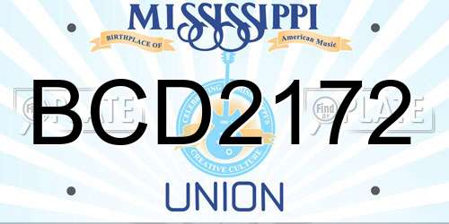 BCD2172 Mississippi License Plate