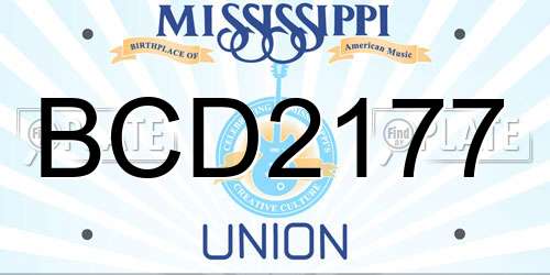 BCD2177 Mississippi License Plate