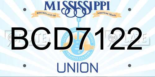 BCD7122 Mississippi License Plate