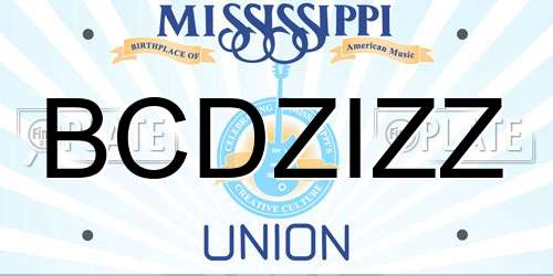 BCDZIZZ Mississippi License Plate