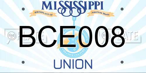 BCE008 Mississippi License Plate