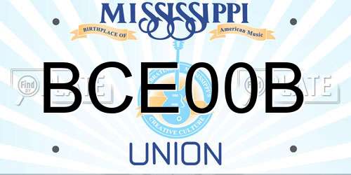 BCE00B Mississippi License Plate