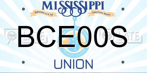 BCE00S Mississippi License Plate