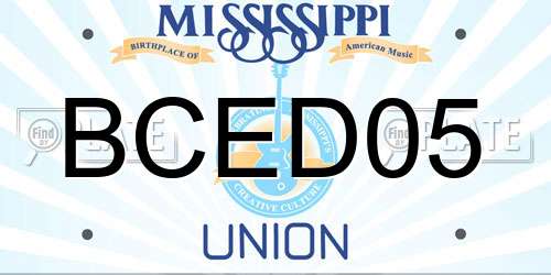 BCED05 Mississippi License Plate