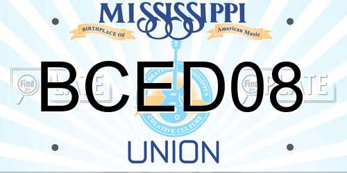 BCED08 Mississippi License Plate