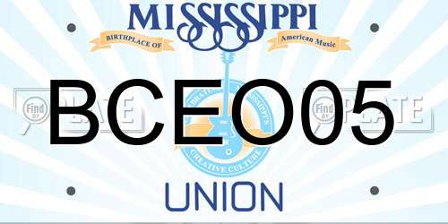 BCEO05 Mississippi License Plate