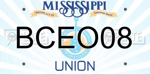 BCEO08 Mississippi License Plate