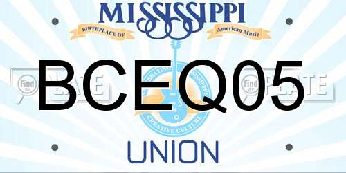 BCEQ05 Mississippi License Plate