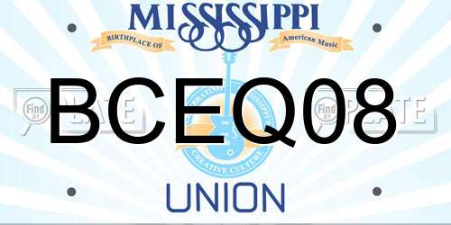 BCEQ08 Mississippi License Plate