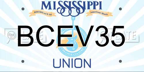 BCEV35 Mississippi License Plate
