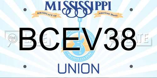 BCEV38 Mississippi License Plate