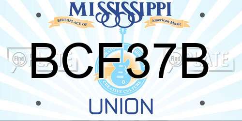 BCF37B Mississippi License Plate