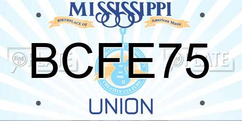 BCFE75 Mississippi License Plate