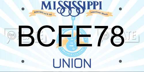 BCFE78 Mississippi License Plate