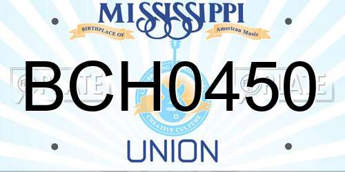 BCH0450 Mississippi License Plate