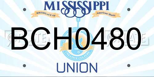 BCH0480 Mississippi License Plate