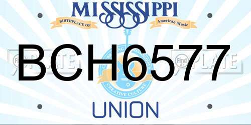 BCH6577 Mississippi License Plate