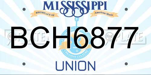 BCH6877 Mississippi License Plate