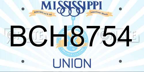 BCH8754 Mississippi License Plate