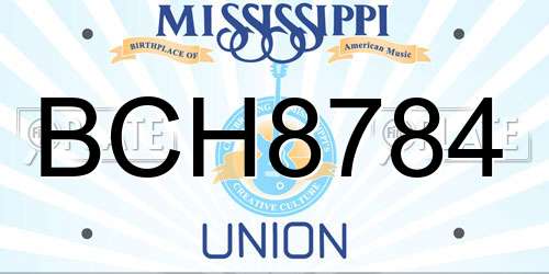 BCH8784 Mississippi License Plate