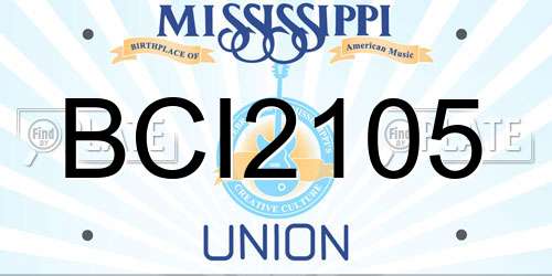 BCI2105 Mississippi License Plate