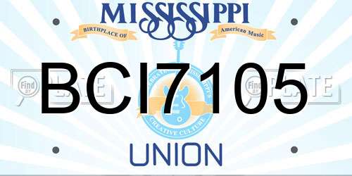 BCI7105 Mississippi License Plate