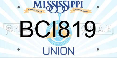 BCI819 Mississippi License Plate