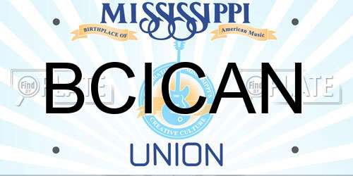 BCICAN Mississippi License Plate