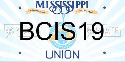 BCIS19 Mississippi License Plate