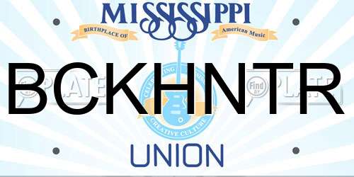 BCKHNTR Mississippi License Plate