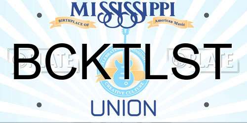 BCKTLST Mississippi License Plate