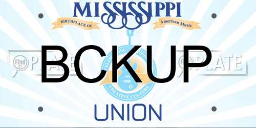BCKUP Mississippi License Plate
