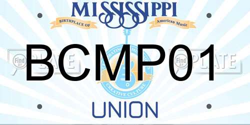 BCMP01 Mississippi License Plate
