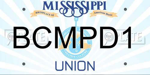BCMPD1 Mississippi License Plate