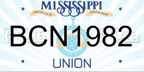BCN1982 Mississippi License Plate