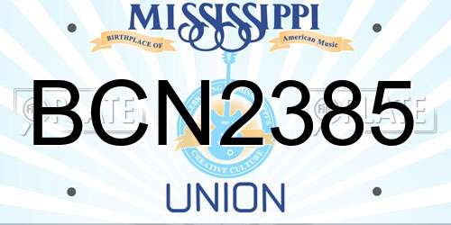 BCN2385 Mississippi License Plate