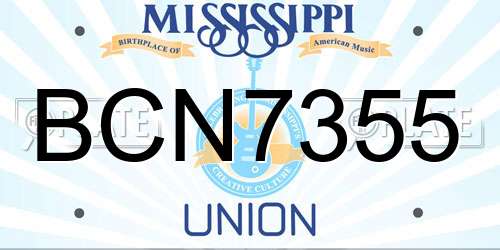 BCN7355 Mississippi License Plate