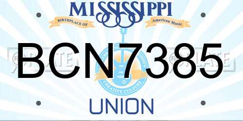 BCN7385 Mississippi License Plate