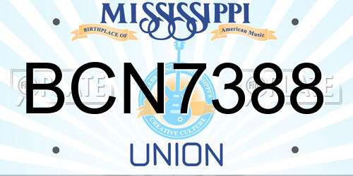 BCN7388 Mississippi License Plate
