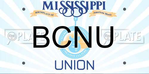 BCNU Mississippi License Plate