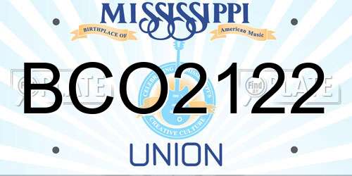BCO2122 Mississippi License Plate