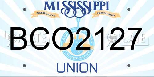 BCO2127 Mississippi License Plate