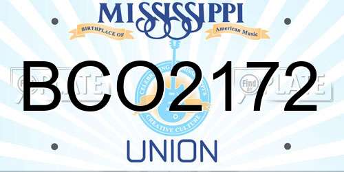 BCO2172 Mississippi License Plate