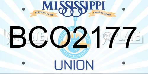 BCO2177 Mississippi License Plate