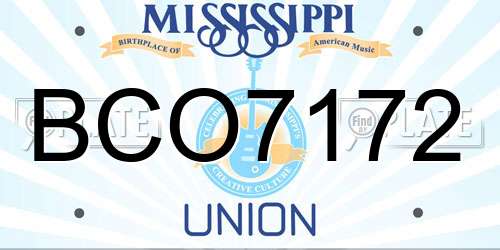 BCO7172 Mississippi License Plate